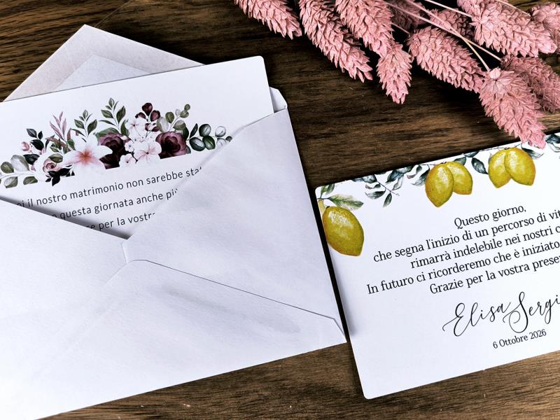 Biglietto di Ringraziamento - Accessori per matrimonio